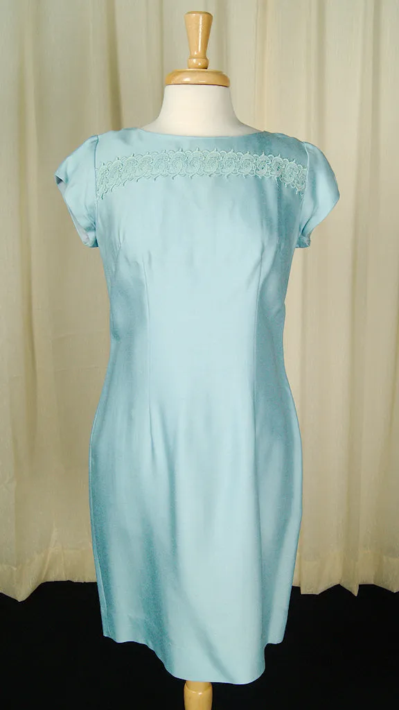1960s Blue Shift w Coat Dress
