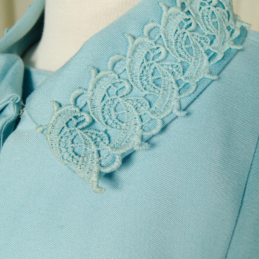 1960s Blue Shift w Coat Dress