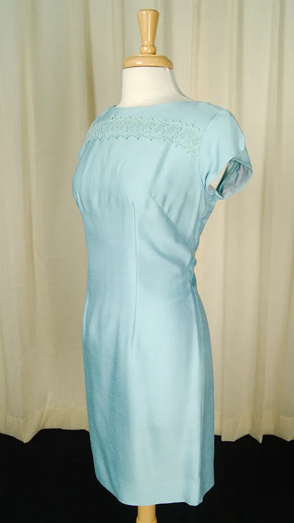 1960s Blue Shift w Coat Dress