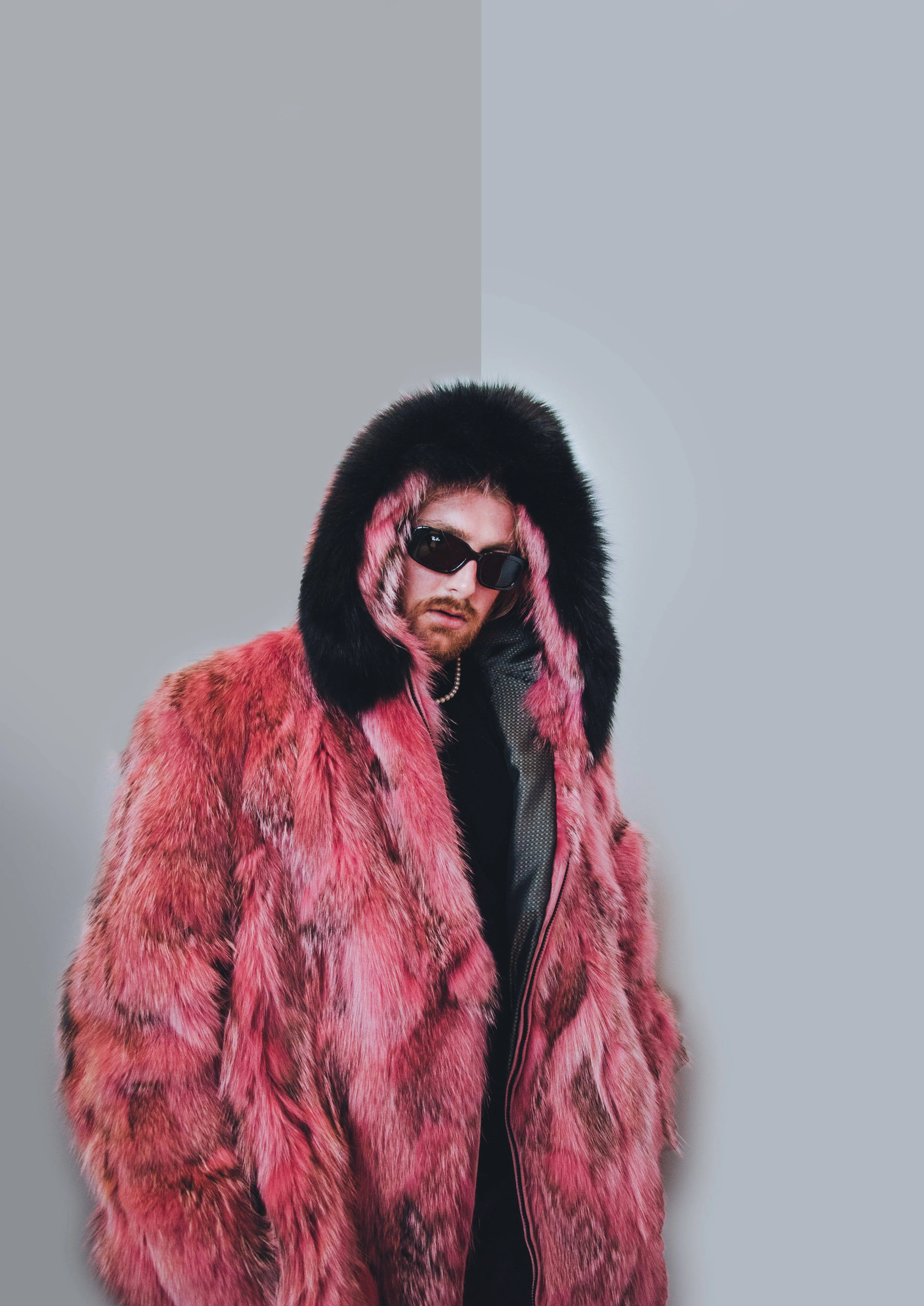 45 | Men's Coyote Jacket With Hood Trim Fox