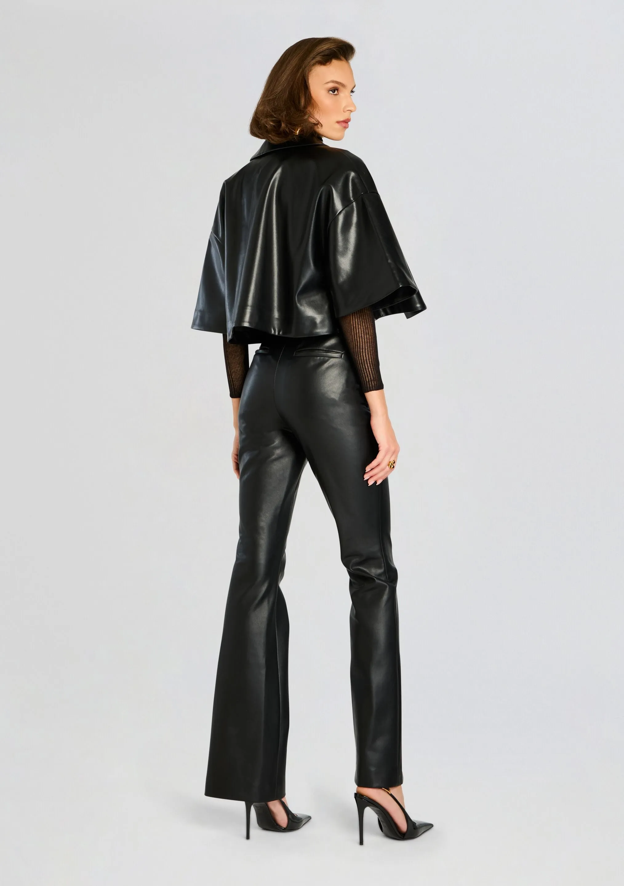 Adi Vegan Leather Cropped Jacket