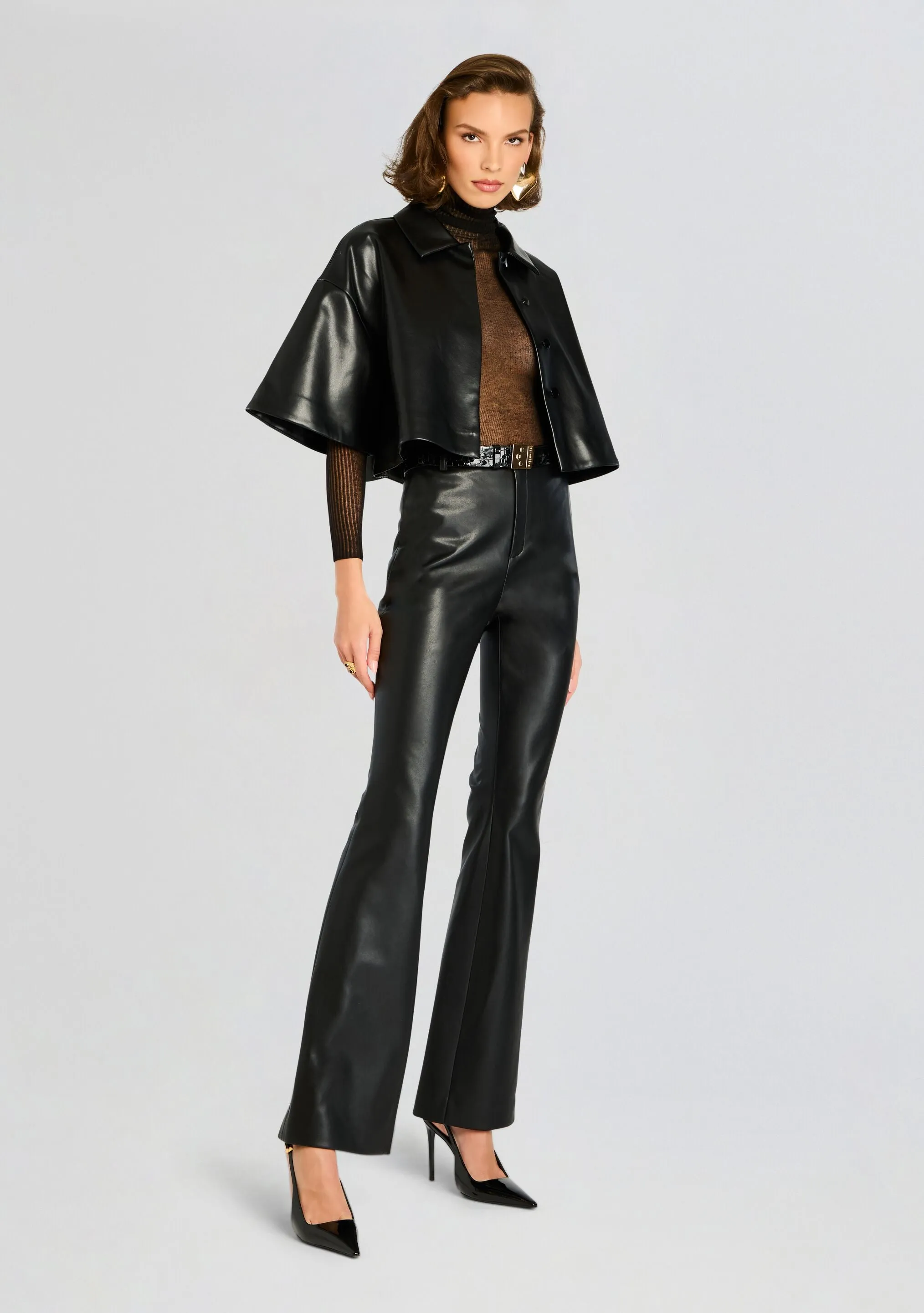Adi Vegan Leather Cropped Jacket