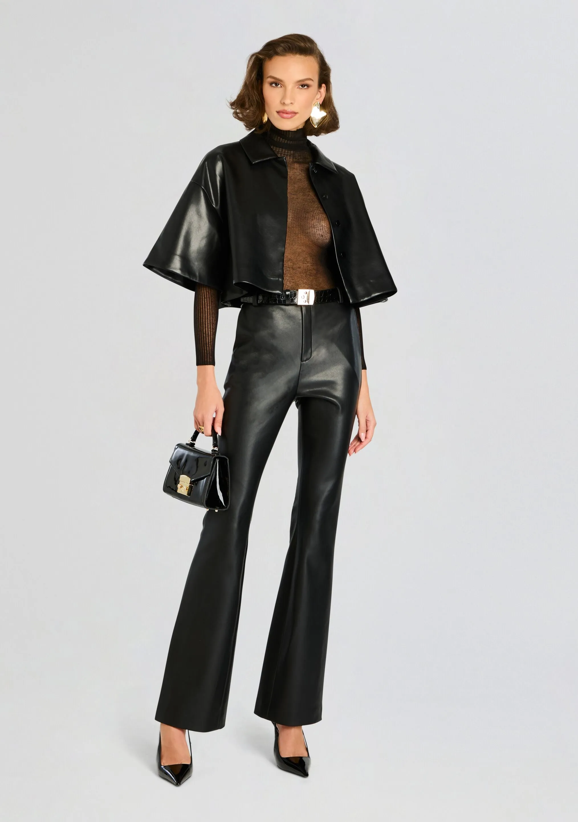 Adi Vegan Leather Cropped Jacket
