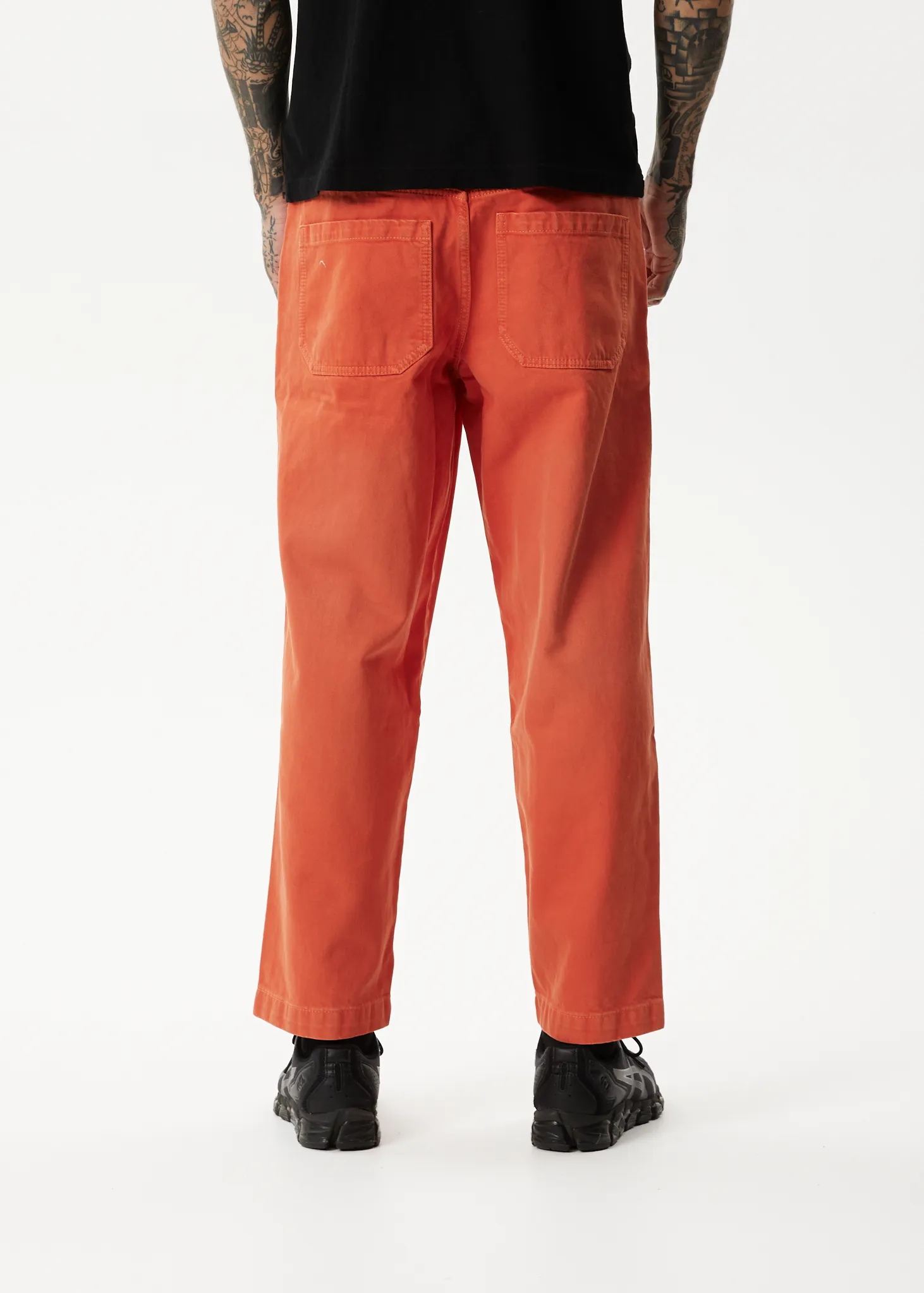 AFENDS Mens Louie - Denim Wide Leg Jeans - Faded Orange