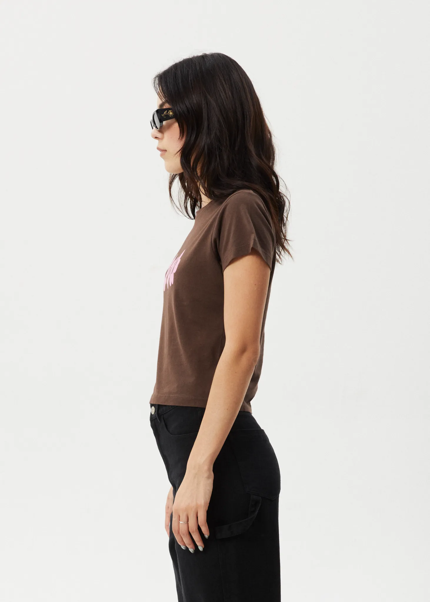 AFENDS Womens Alohaz - Baby Tee - Coffee Pink