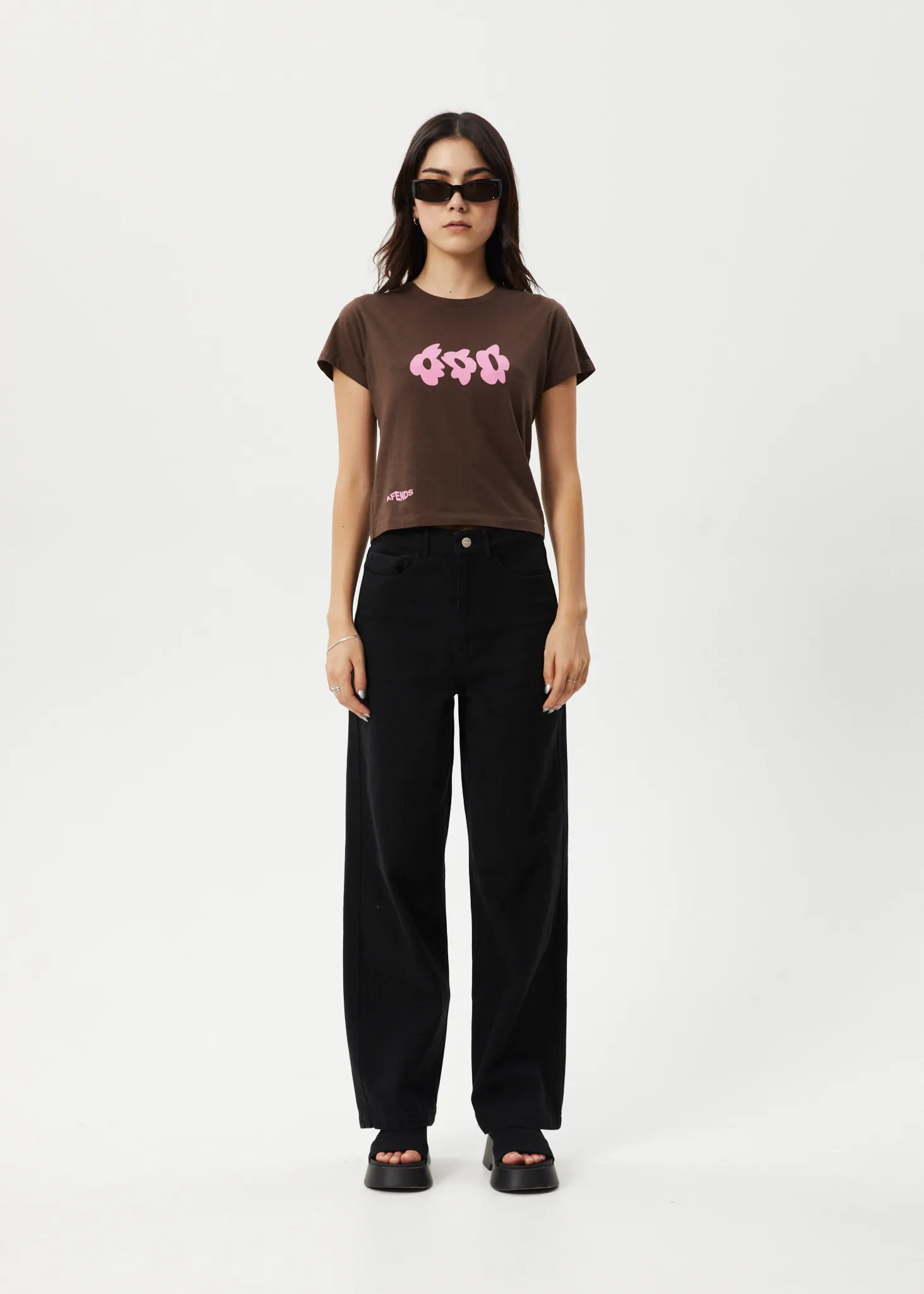 AFENDS Womens Alohaz - Baby Tee - Coffee Pink