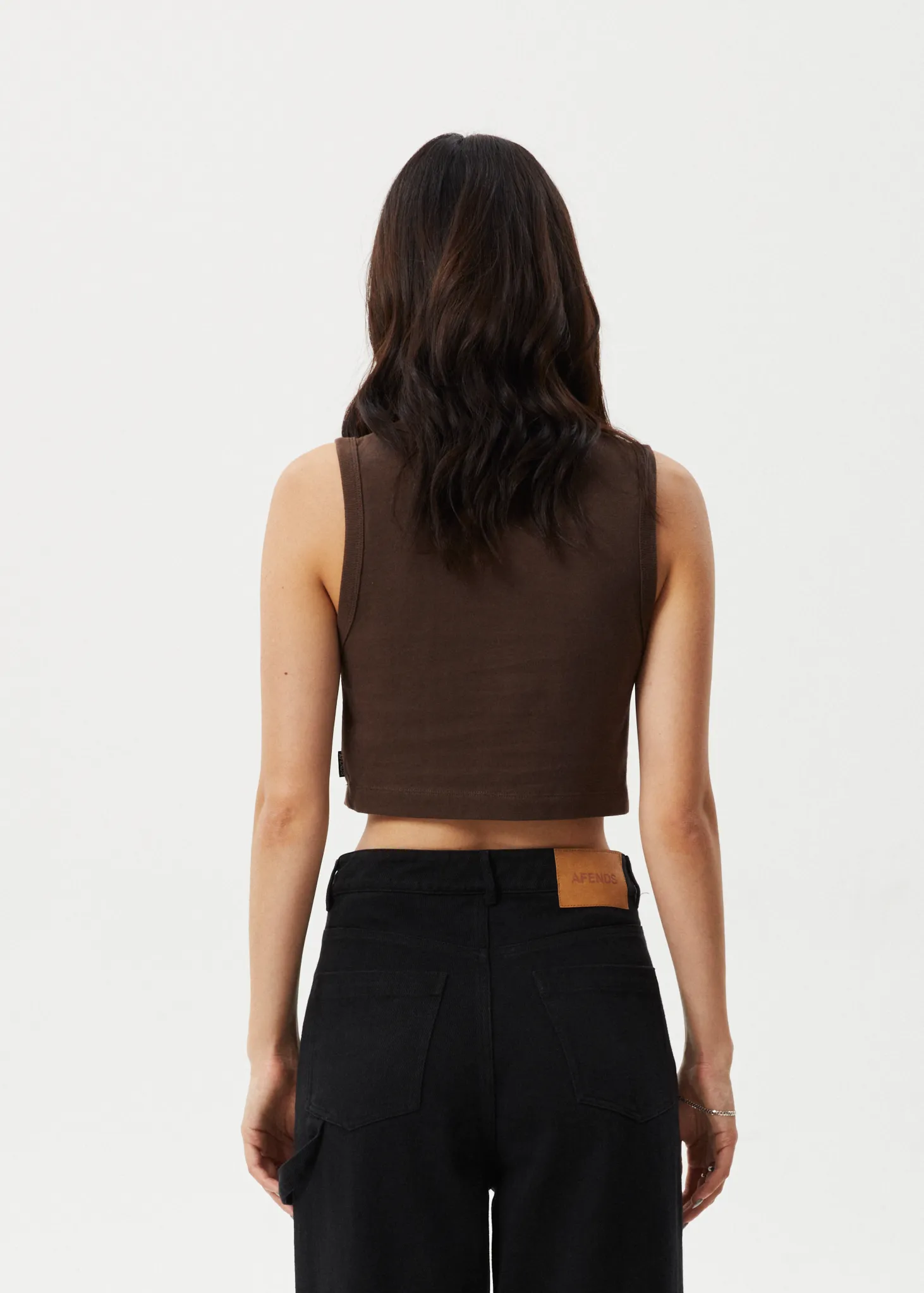 AFENDS Womens Alohaz - Cropped Tank - Coffee Pink