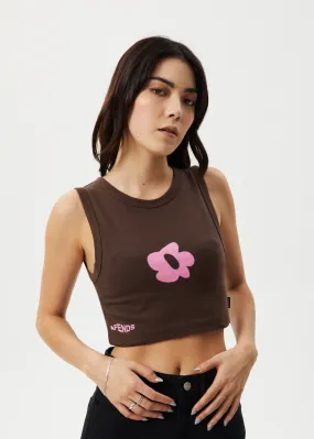 AFENDS Womens Alohaz - Cropped Tank - Coffee Pink