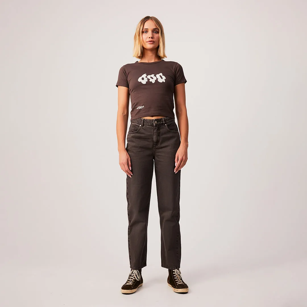 AFENDS Womens Alohaz - Floral Baby T-Shirt - Coffee