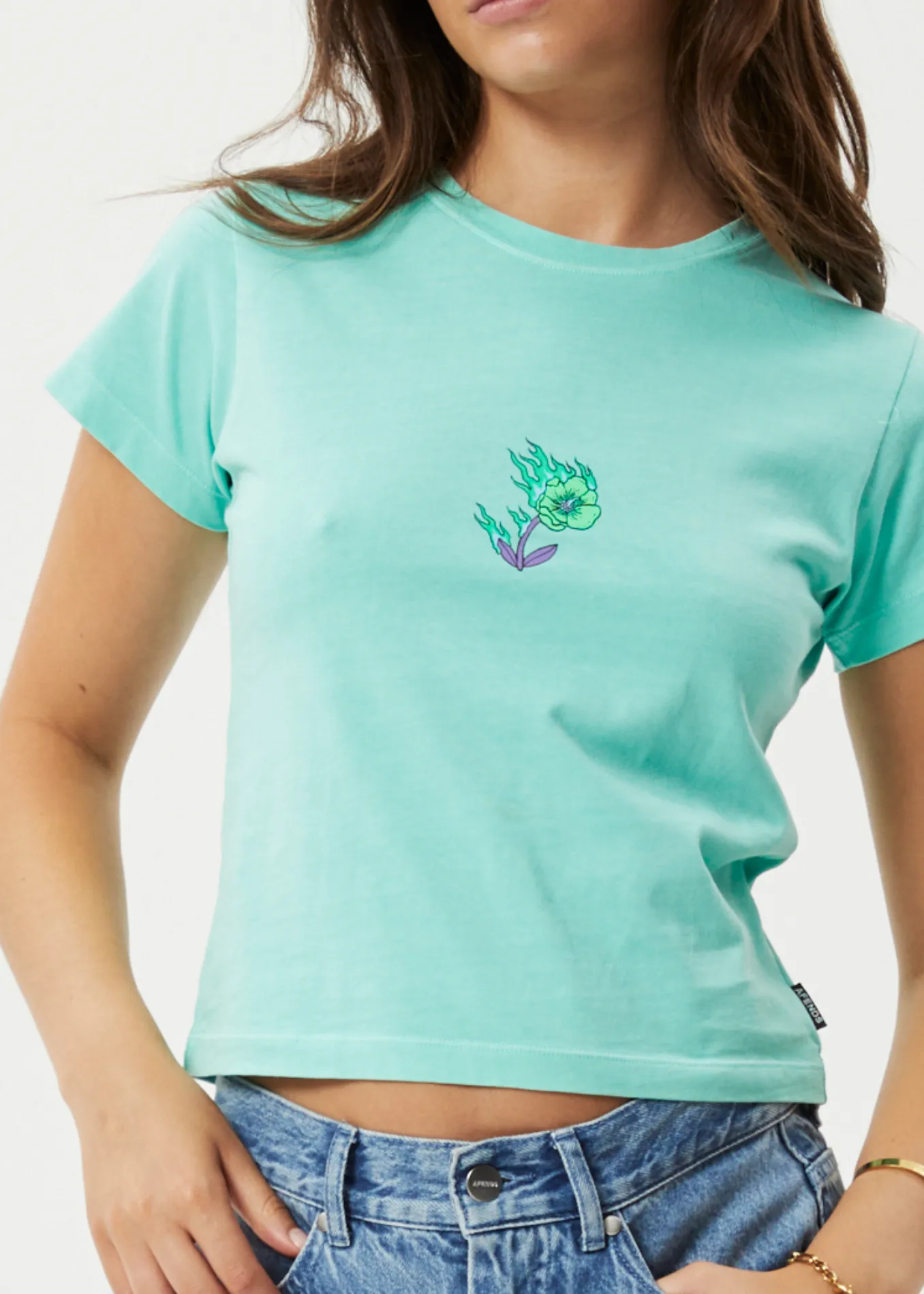 AFENDS Womens Create Not Destroy - Baby T-Shirt - Mint