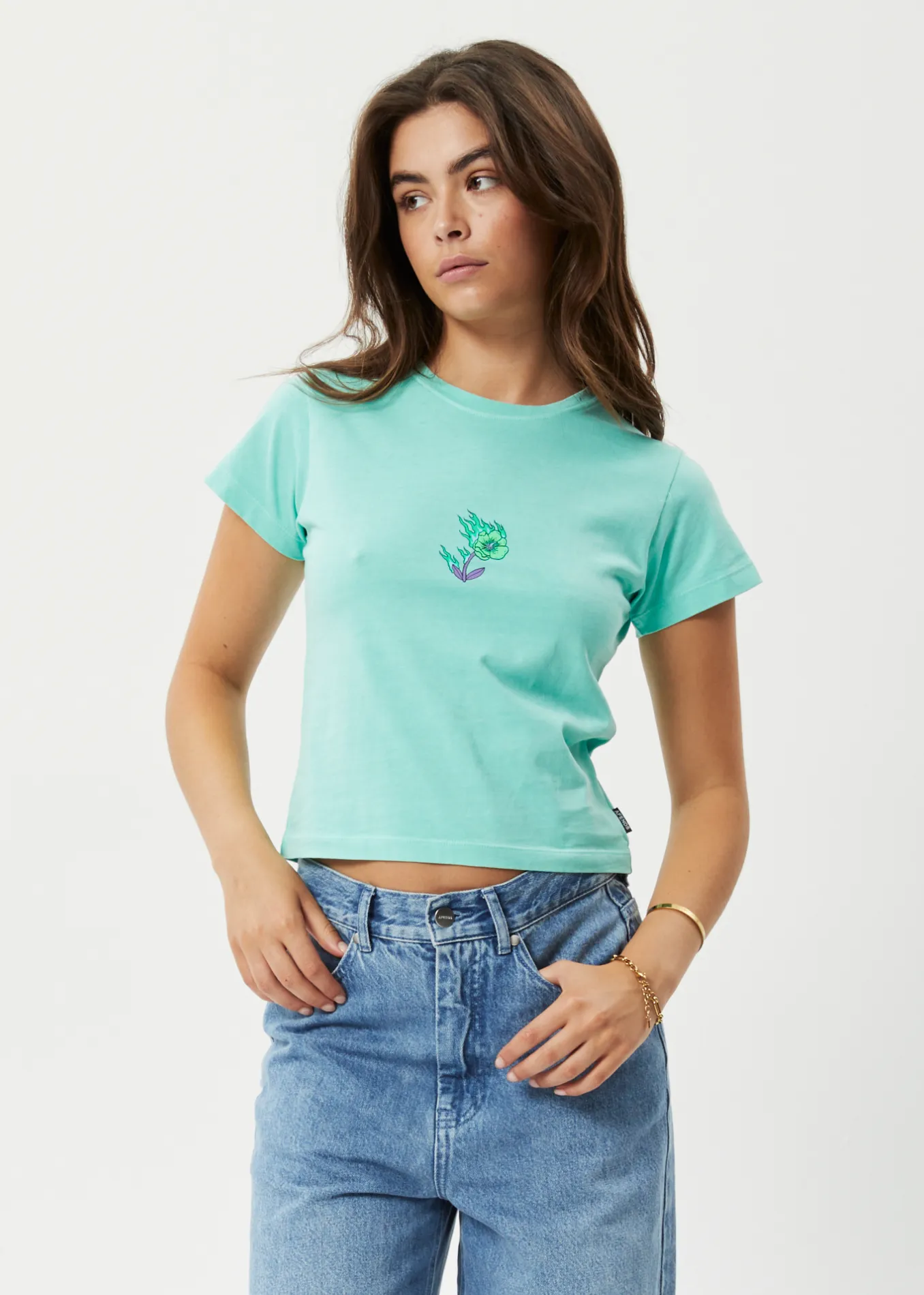AFENDS Womens Create Not Destroy - Baby T-Shirt - Mint