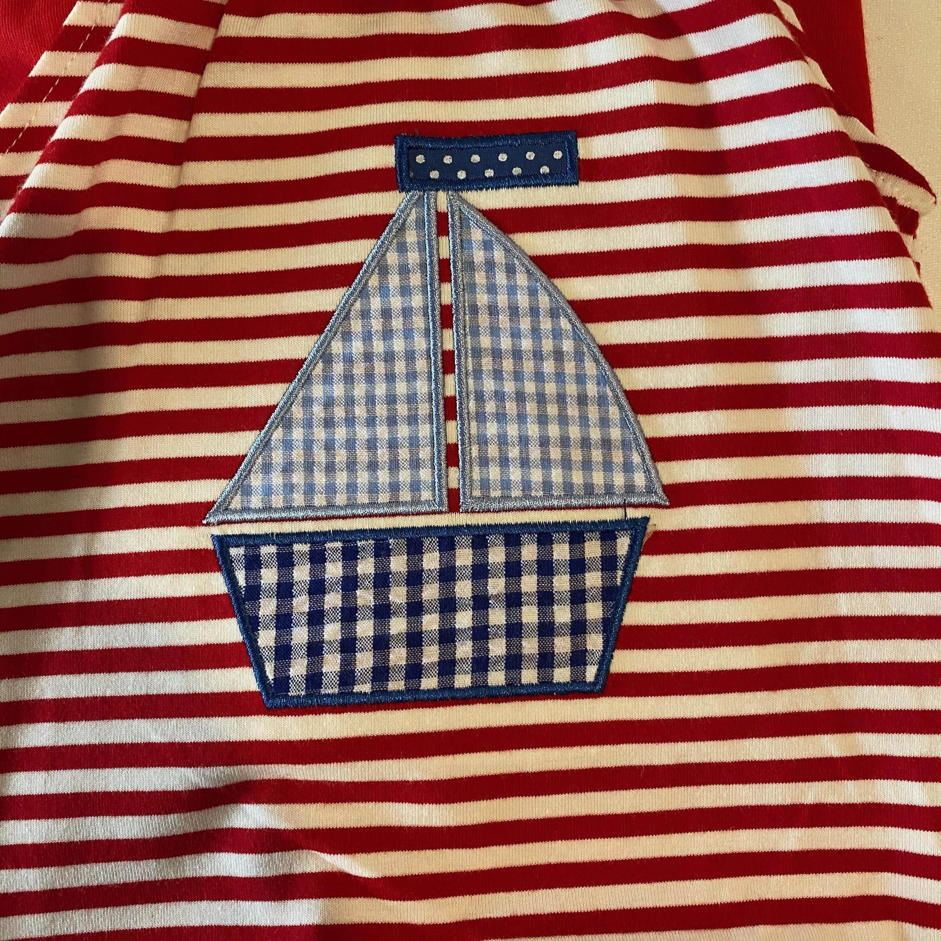 Appliqued Sailboat 2PC Capri Set | Three Sisters