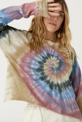 Autumn Tie Dye Long Sleeve Crop