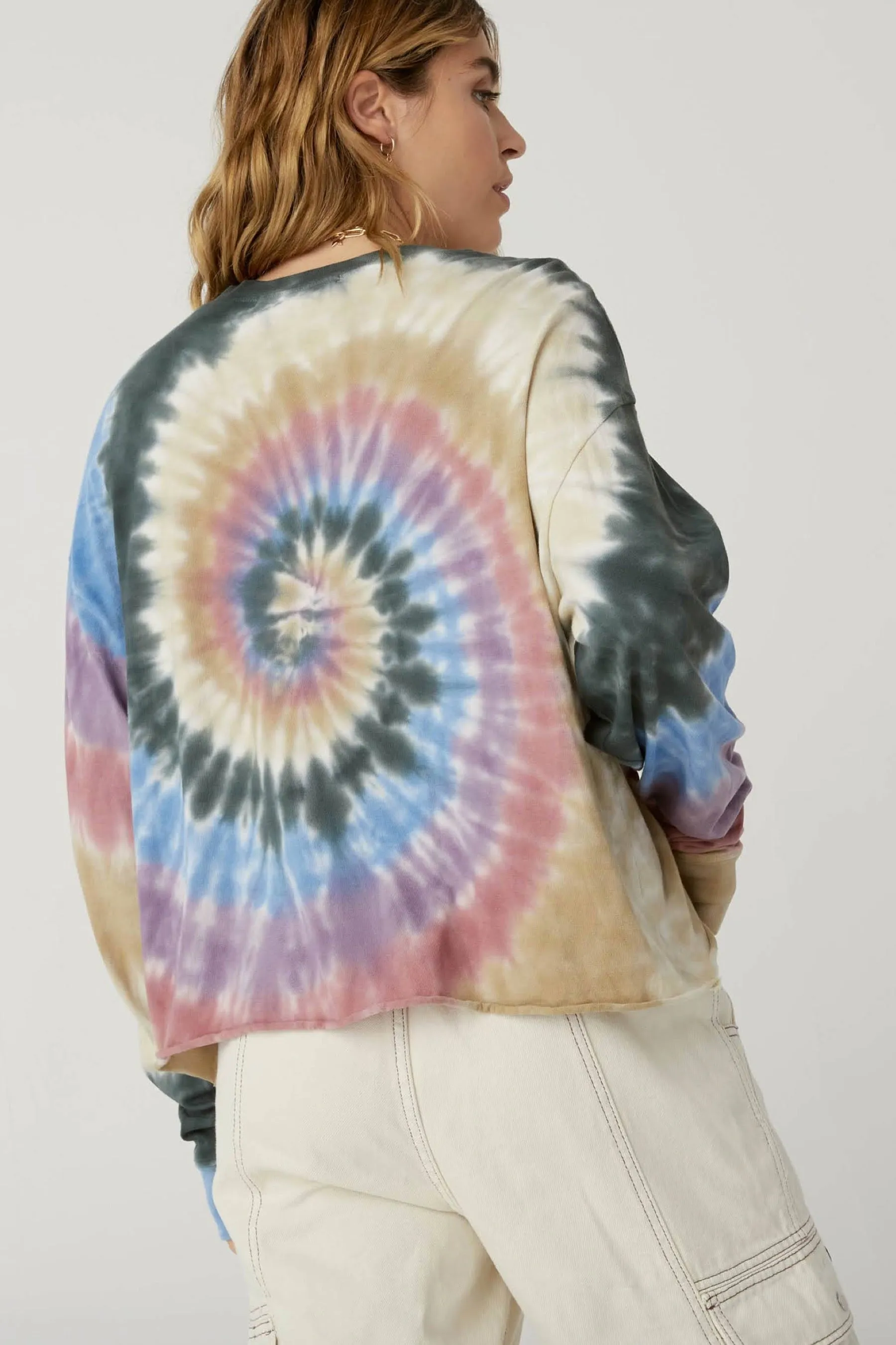 Autumn Tie Dye Long Sleeve Crop