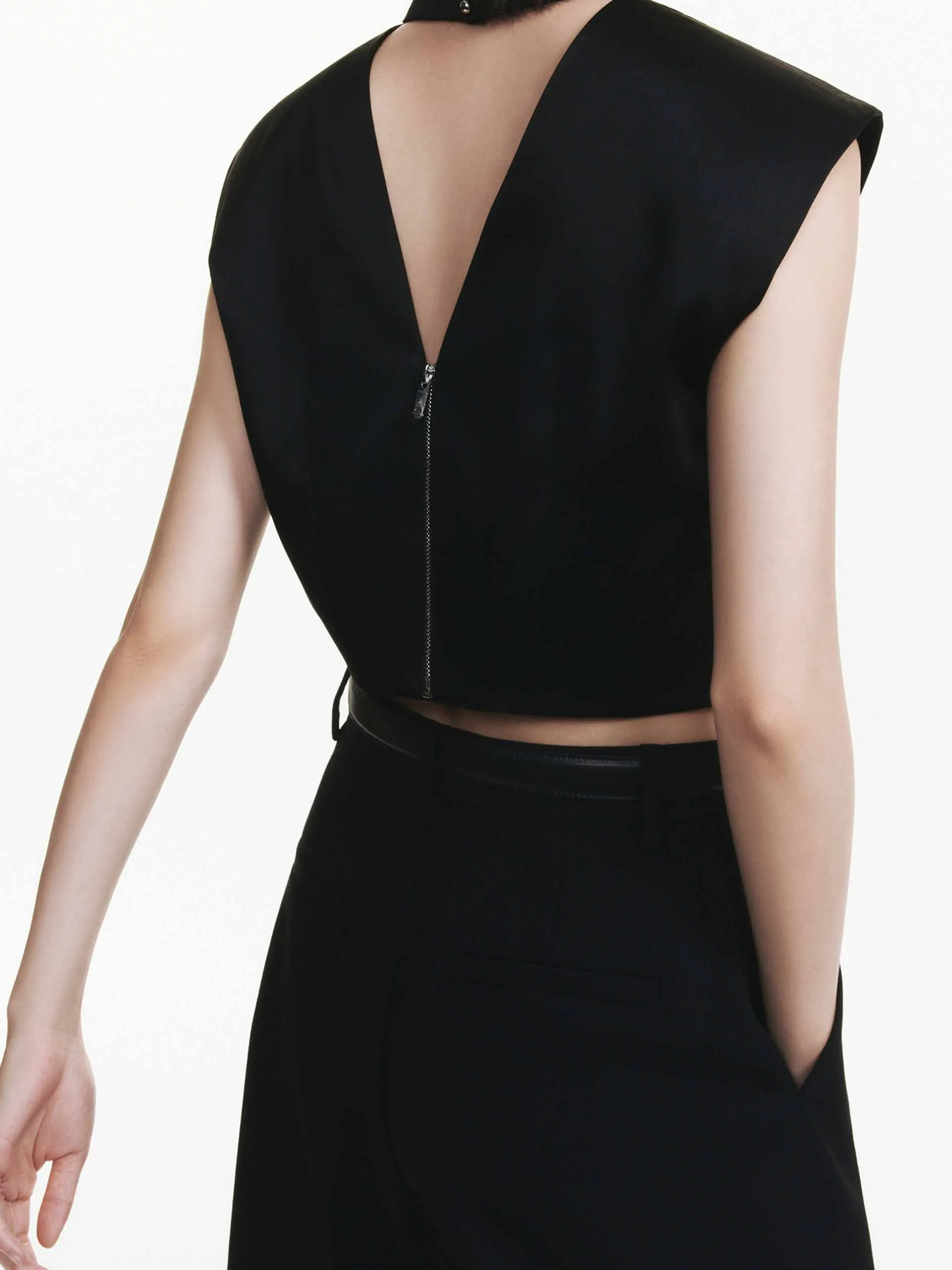 Back Zip Cropped Top