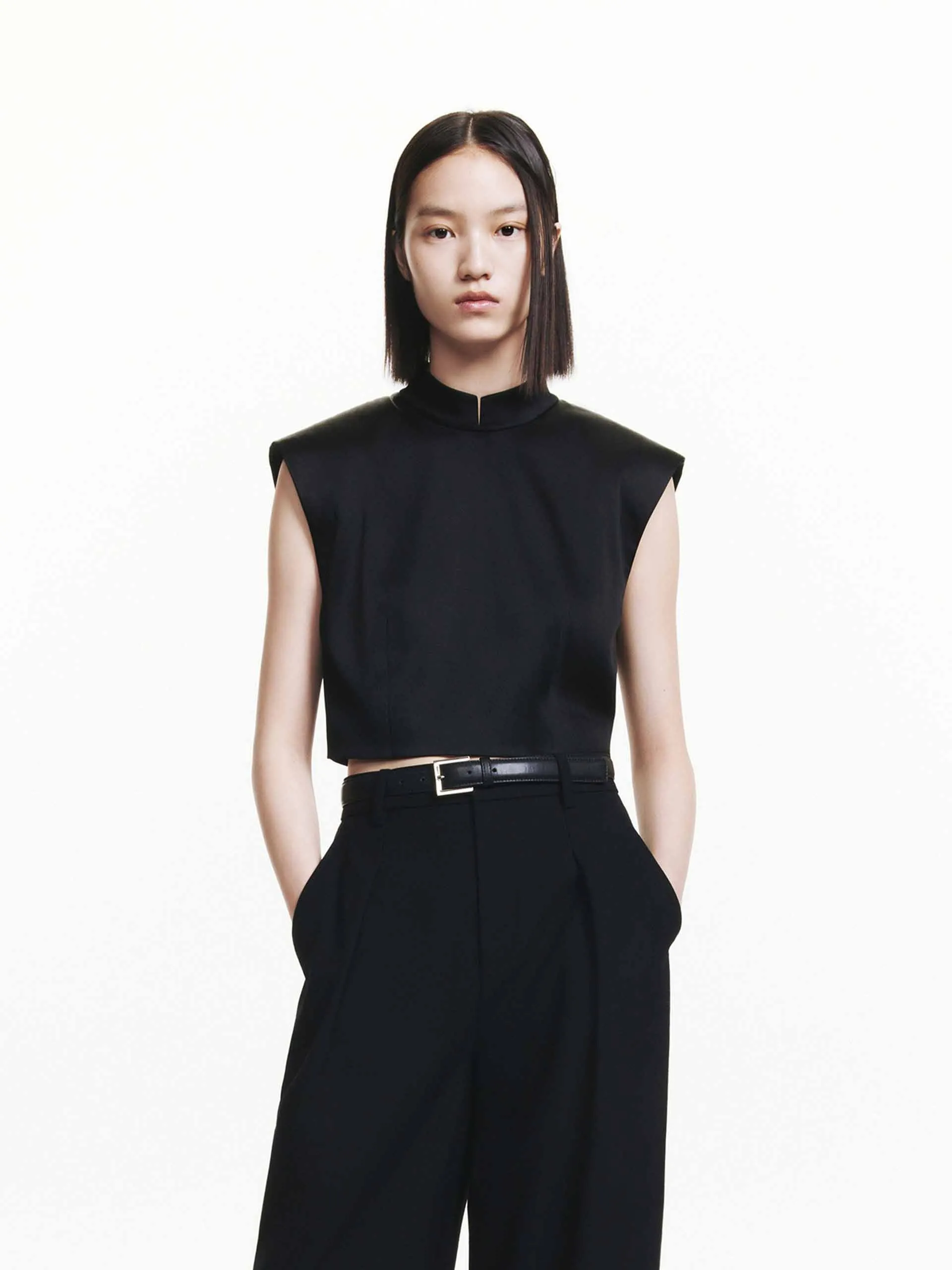 Back Zip Cropped Top