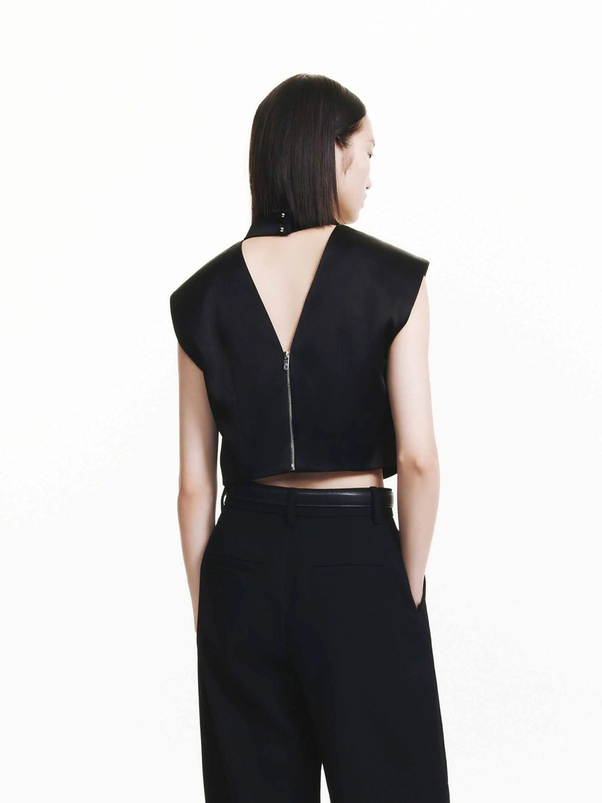Back Zip Cropped Top
