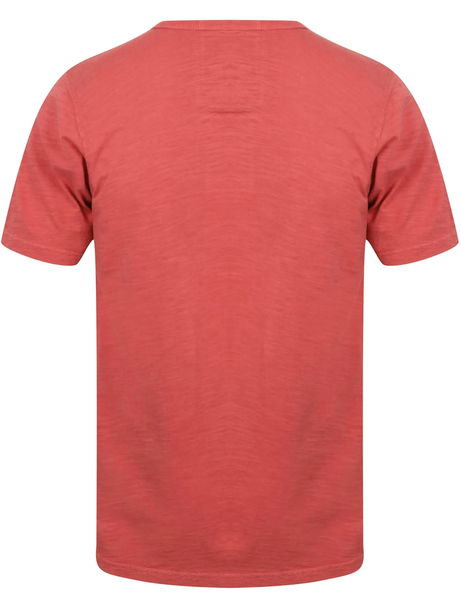 Barry Cotton Slub T-Shirt with Henley Neckline in Red - Tokyo Laundry