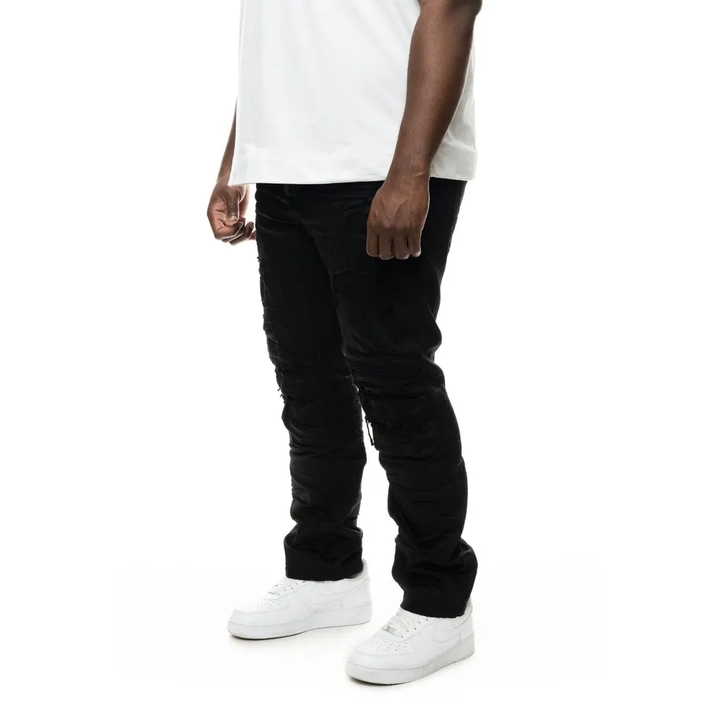 Big and Tall - Rip & Repair Engineered Jeans - Jet Black