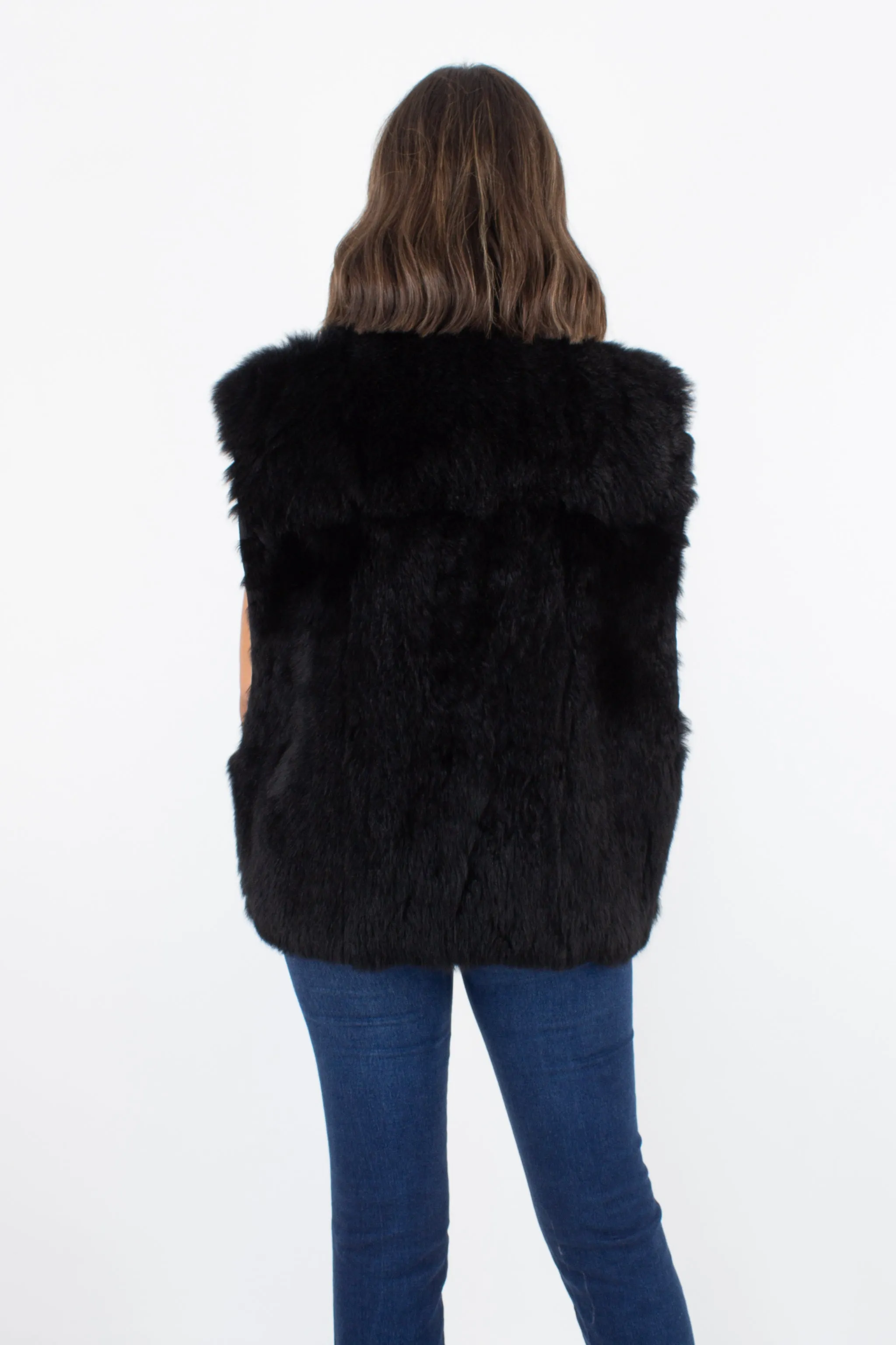 Black Fur Vest - Size S/M/L