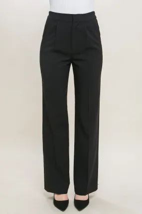 Black Regular-Fit Dress Pants