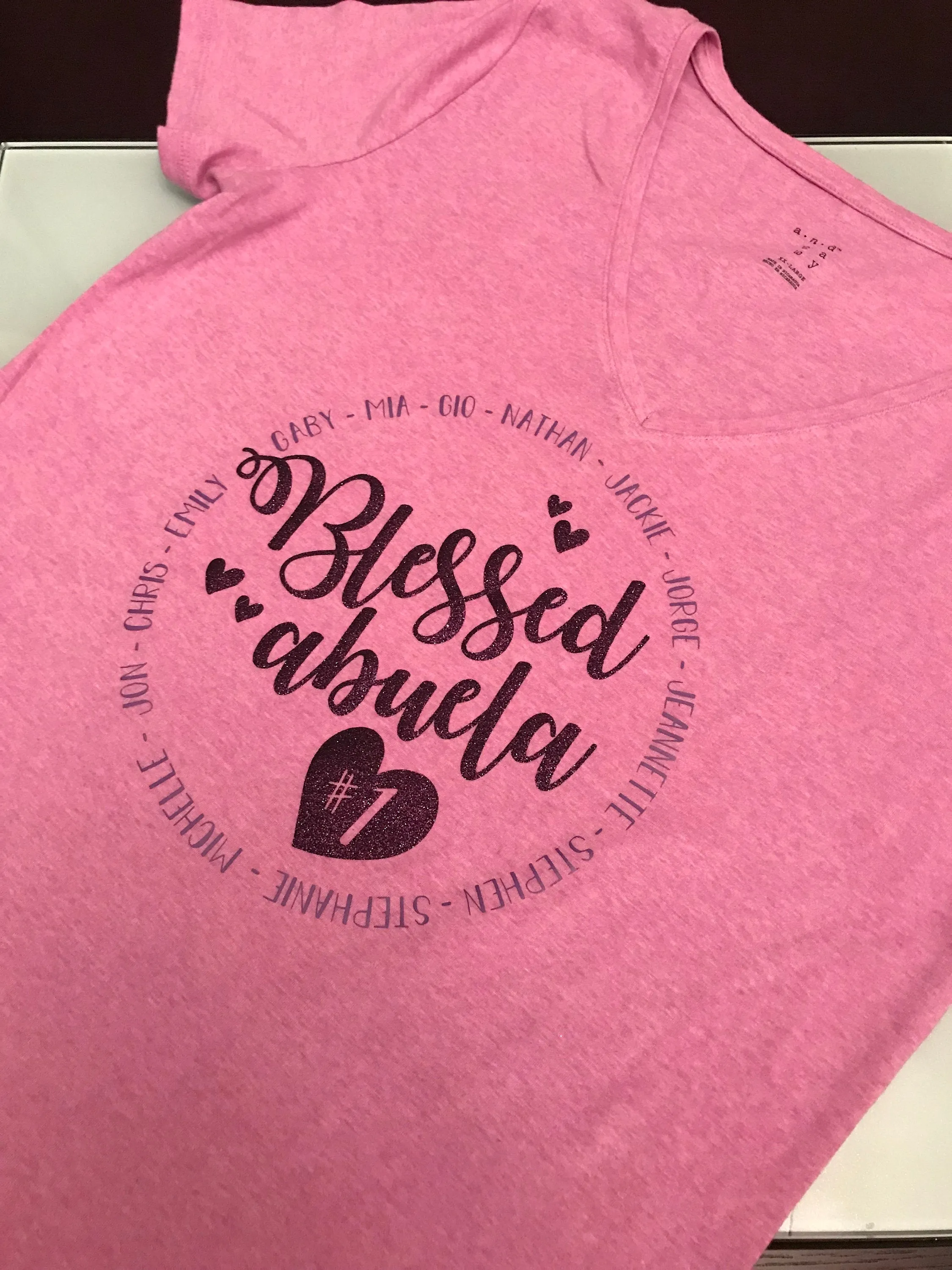 Blessed Abuela Shirt, Cute Personalized Grandma, Mima, Mom, Lela, Any Color