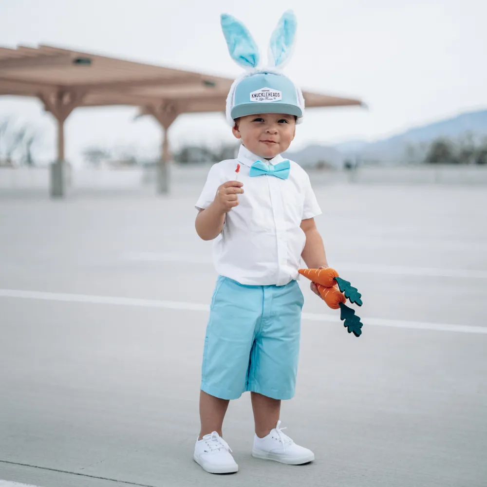 Born to Love Boy's White Button Down Short Sleeve Shirt