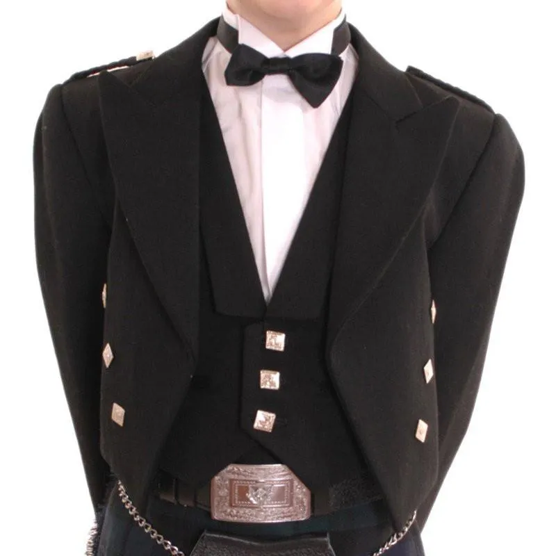 Boys Black Prince Charlie Jacket & Vest