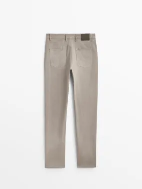 Boys Regular Fit 5 Pocket Pants Taupe