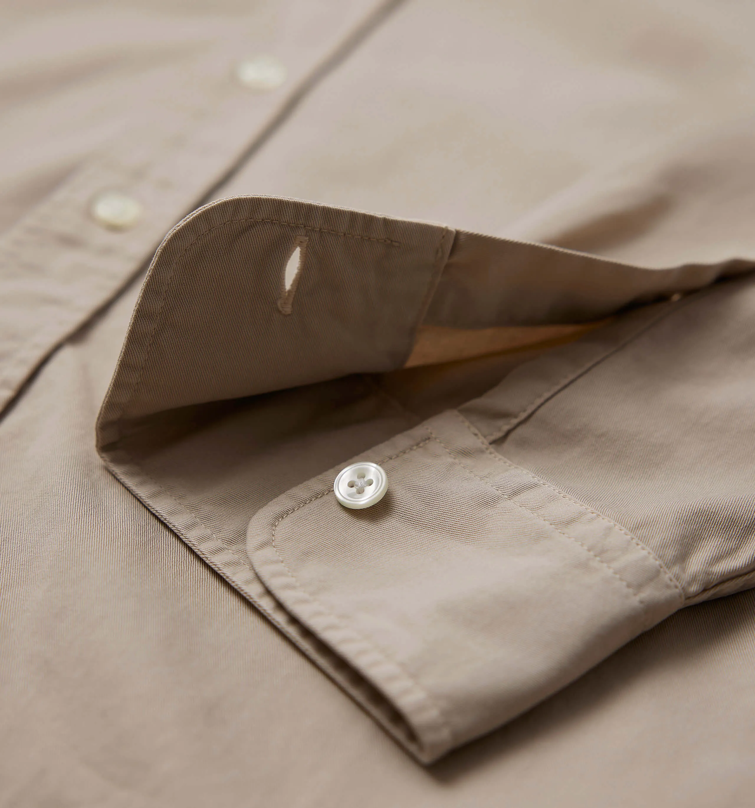 Button Down Garment Dyed Shirt Humus