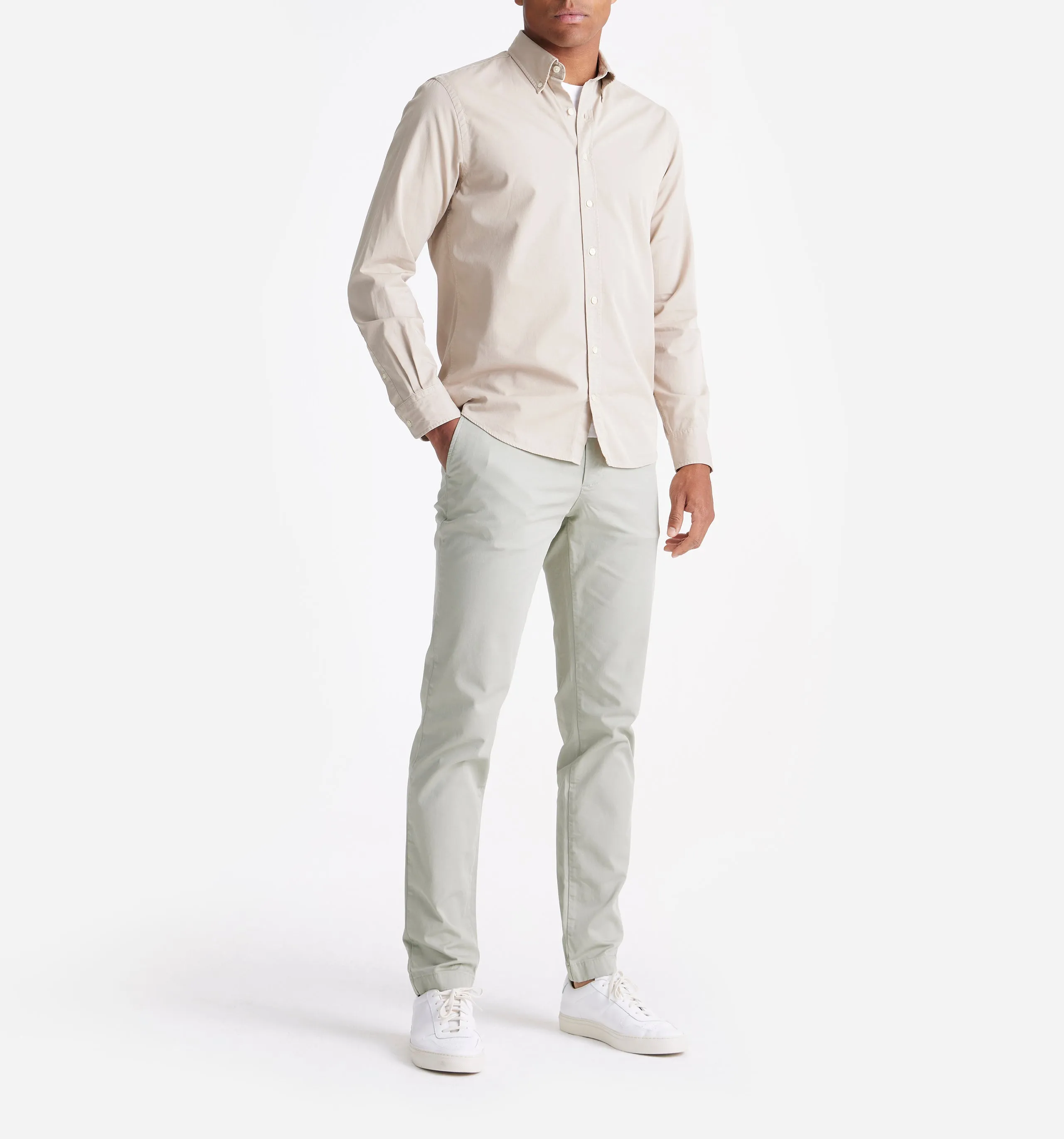 Button Down Garment Dyed Shirt Humus