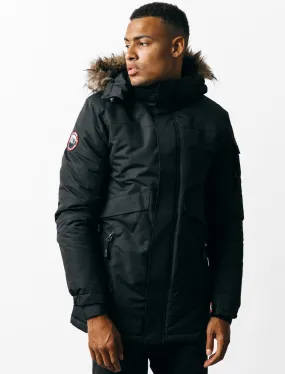 Cameron Parka Coat with Fur Trim Hood in Black - Tokyo Laundry