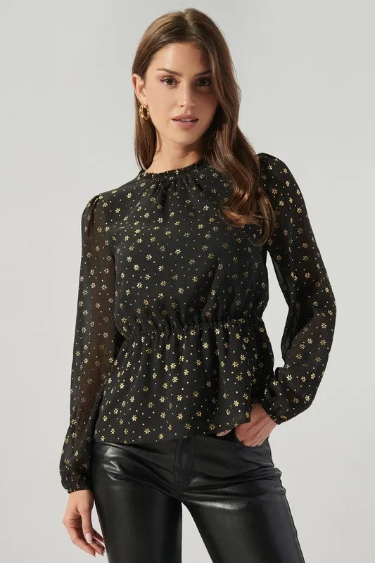 Chandra Gold Snowflake Blouse