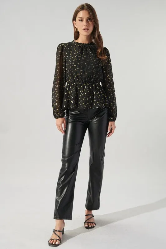 Chandra Gold Snowflake Blouse