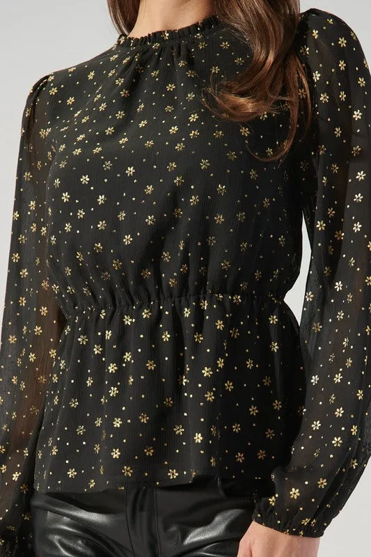Chandra Gold Snowflake Blouse