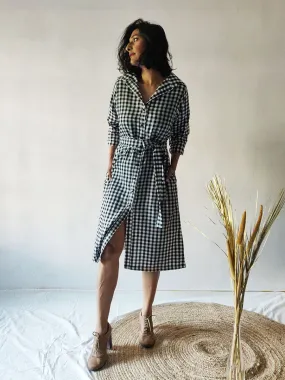Checkered Shirt Dress