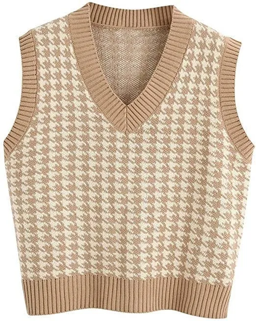 Classic Houndstooth Sweater Vest