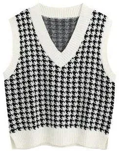 Classic Houndstooth Sweater Vest