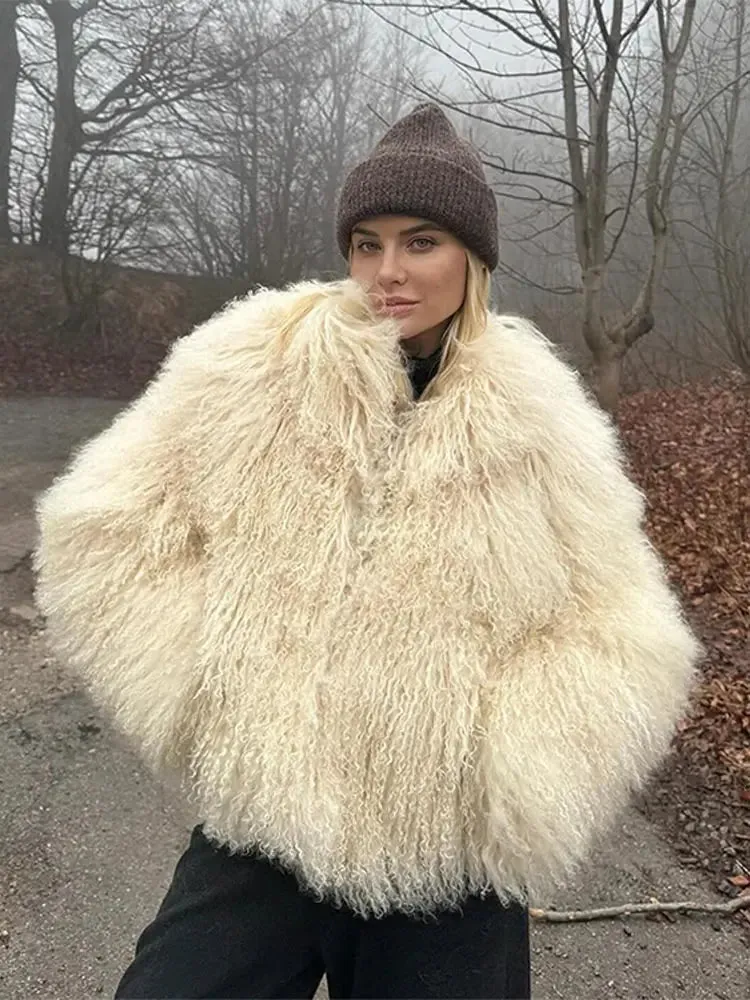 Cuddle Puff Faux Fur Crop Jacket