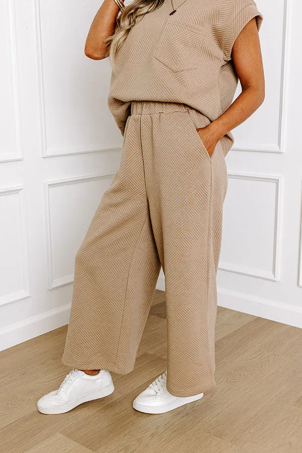 Cue The Cozy High Waist Pants in Warm Taupe