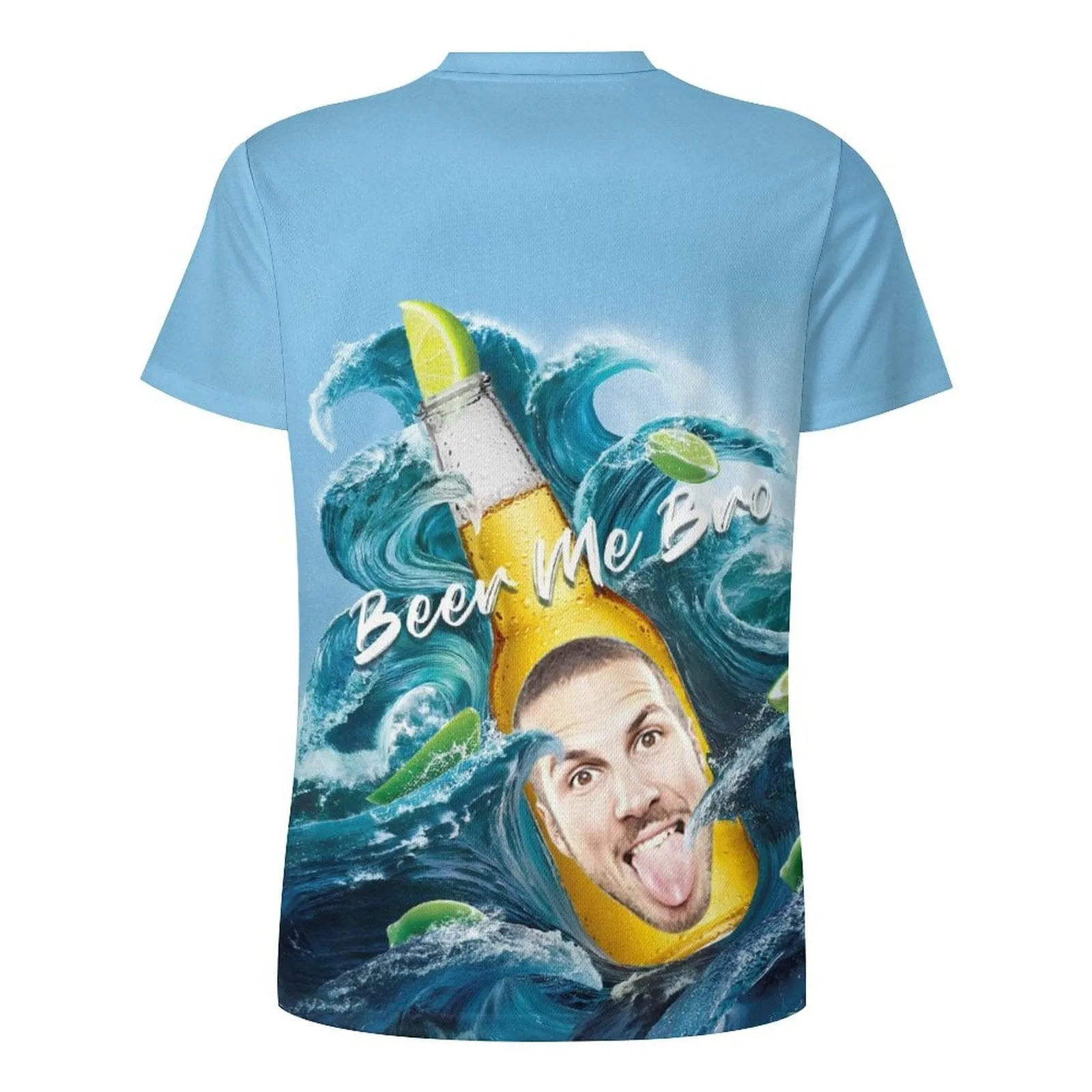 Custom Face Beer Me Bro Vacation Casual T-Shirt Men's Tops