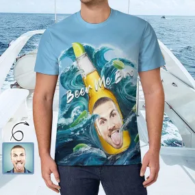 Custom Face Beer Me Bro Vacation Casual T-Shirt Men's Tops