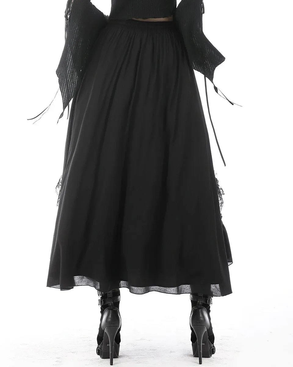 Dark In Love Whispering Moon Layered Gothic Maxi Skirt