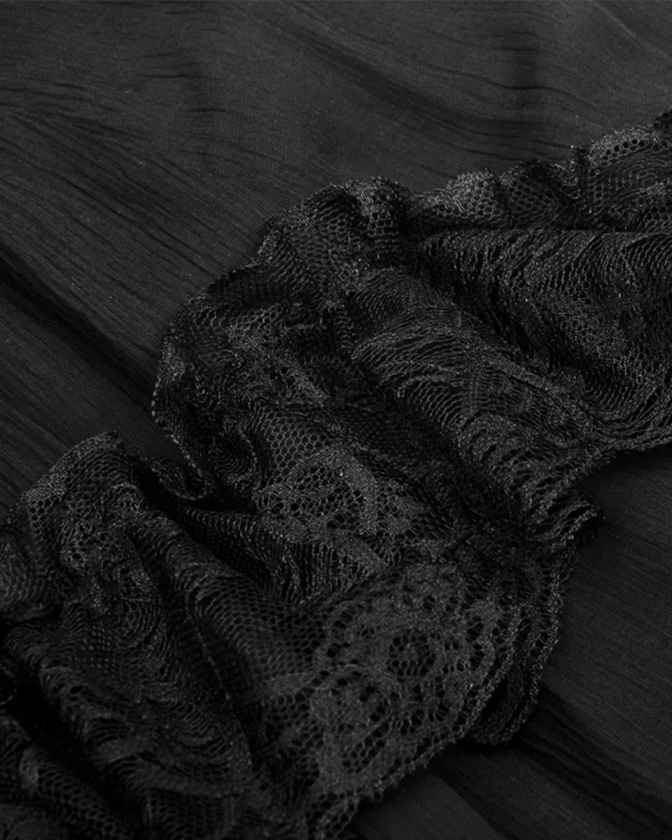 Dark In Love Whispering Moon Layered Gothic Maxi Skirt