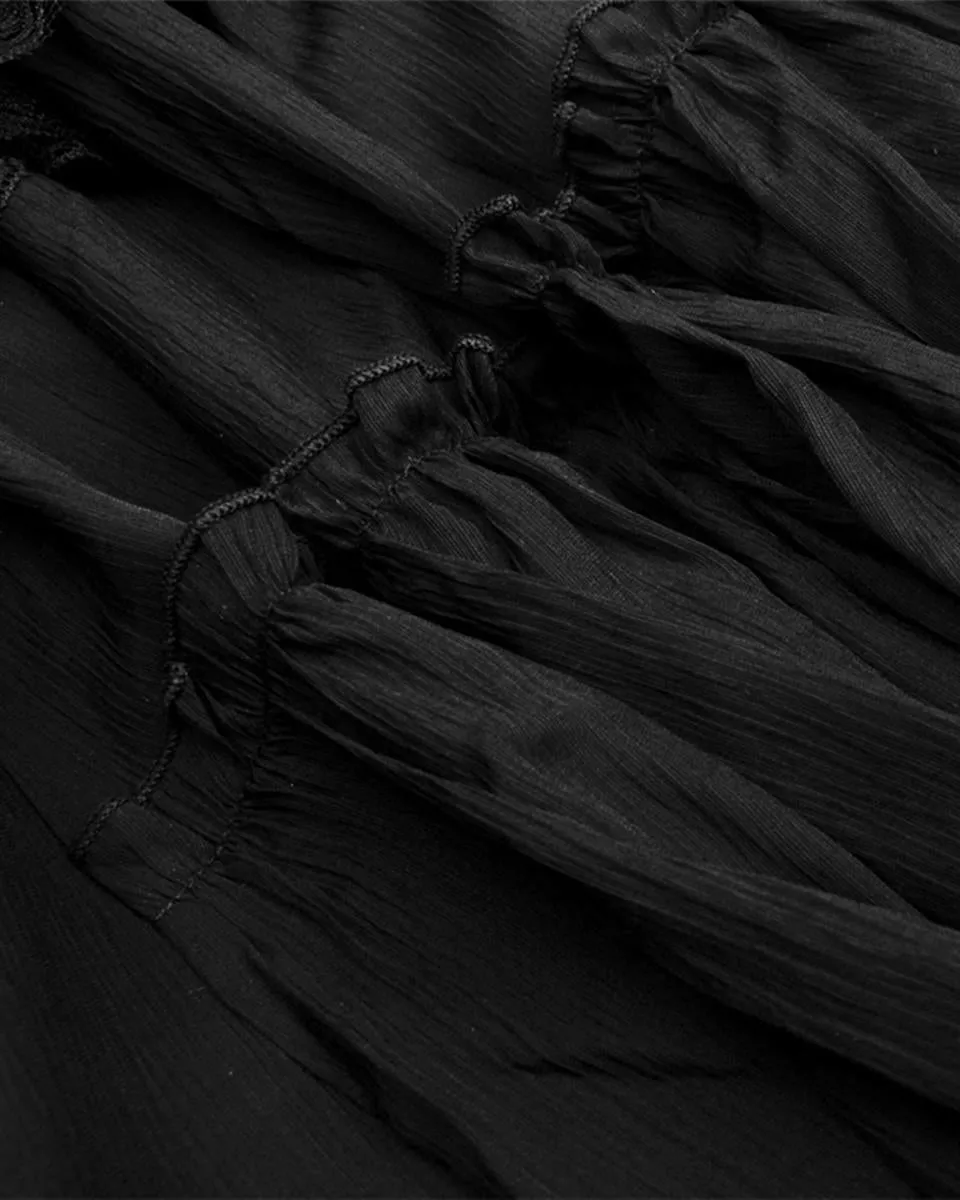 Dark In Love Whispering Moon Layered Gothic Maxi Skirt