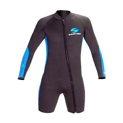 Deep See 3mm Man Shorty Long Sleeve Front Zip Dive Wetsuit