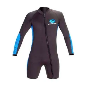Deep See 3mm Man Shorty Long Sleeve Front Zip Dive Wetsuit