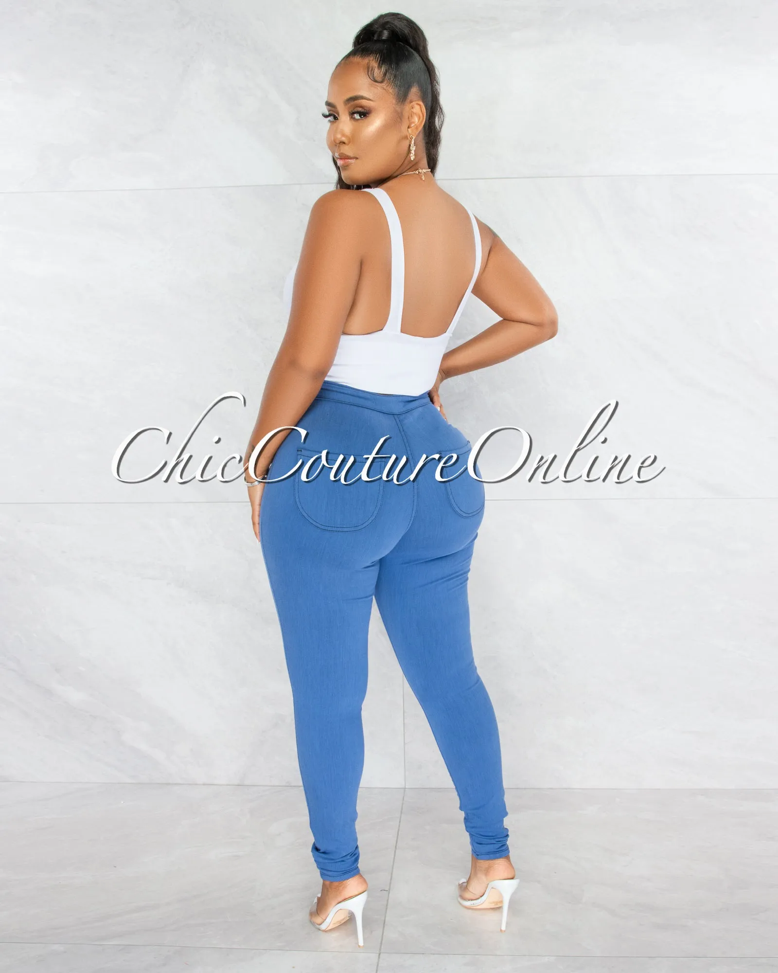 *Donalee Blue High Waist Denim Pants
