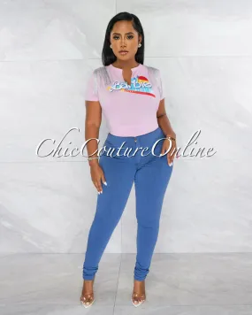 *Donalee Blue High Waist Denim Pants