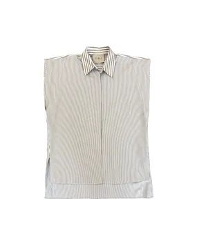Echo Back Button Sleeveless Shirt